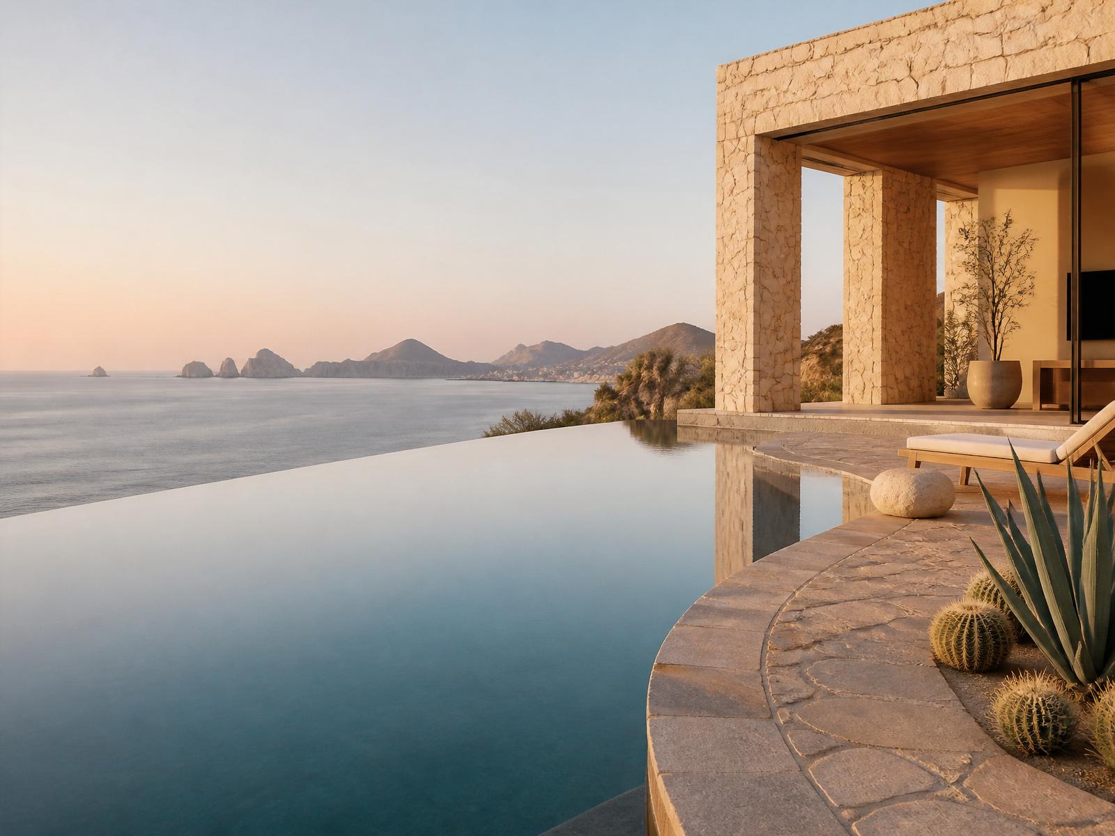 Cliffside villa with infinity pool overlooking the Sea of Cortez in Los Cabos